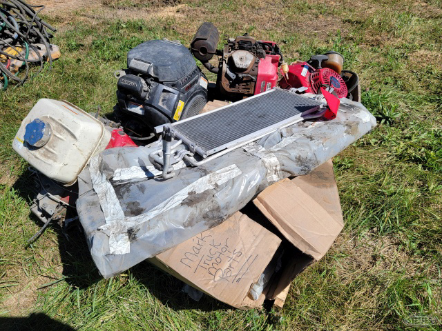 Pallet of gas engines and misc. parts